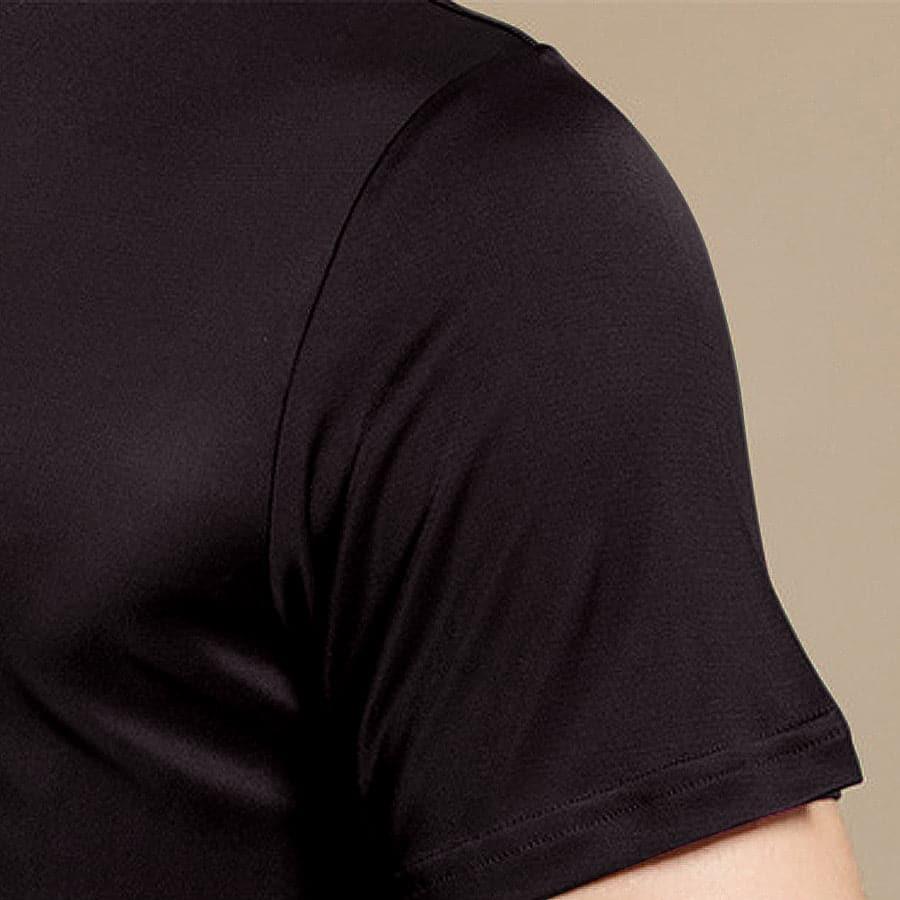 Men's Basic Style Silk Knit T-Shirt