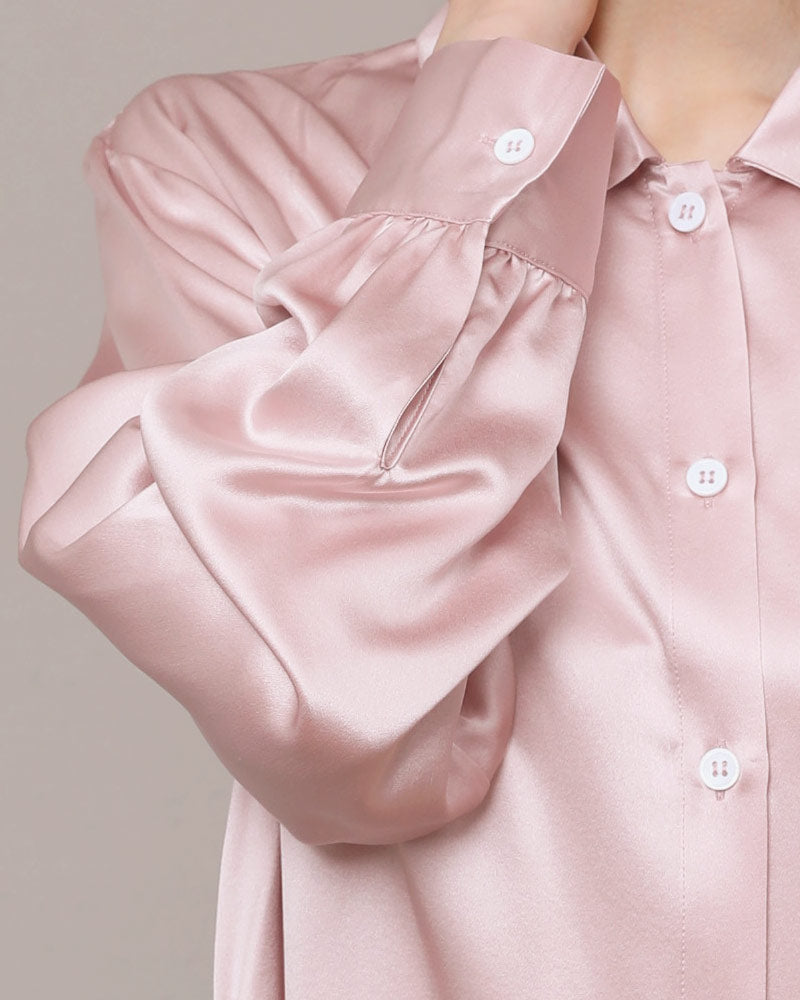 Irregular Silk Shirt Dress For Women