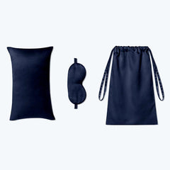 Cushion Eyemask and Storage Bag  3 Pcs Silk Travel Set