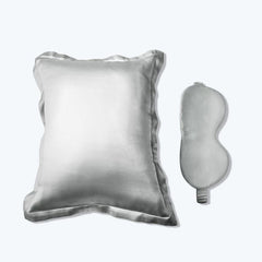 Cushion and Eyemask Silk 2 Pcs Travel Set, Grey
