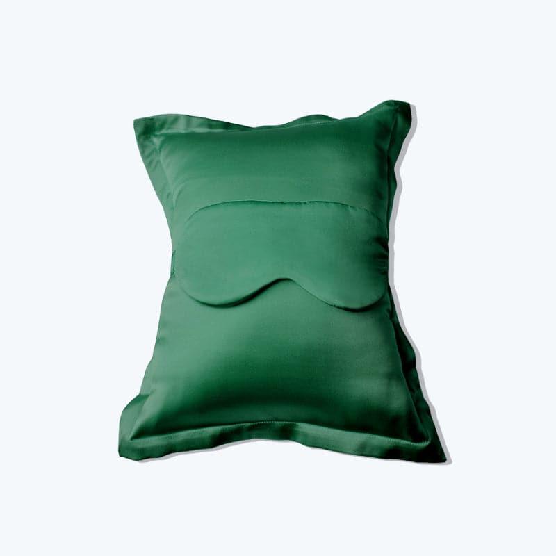 Cushion and Eyemask Silk 2 Pcs Travel Set, Green
