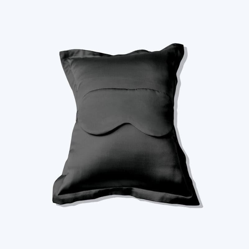 Cushion and Eyemask Silk 2 Pcs Travel Set, Black