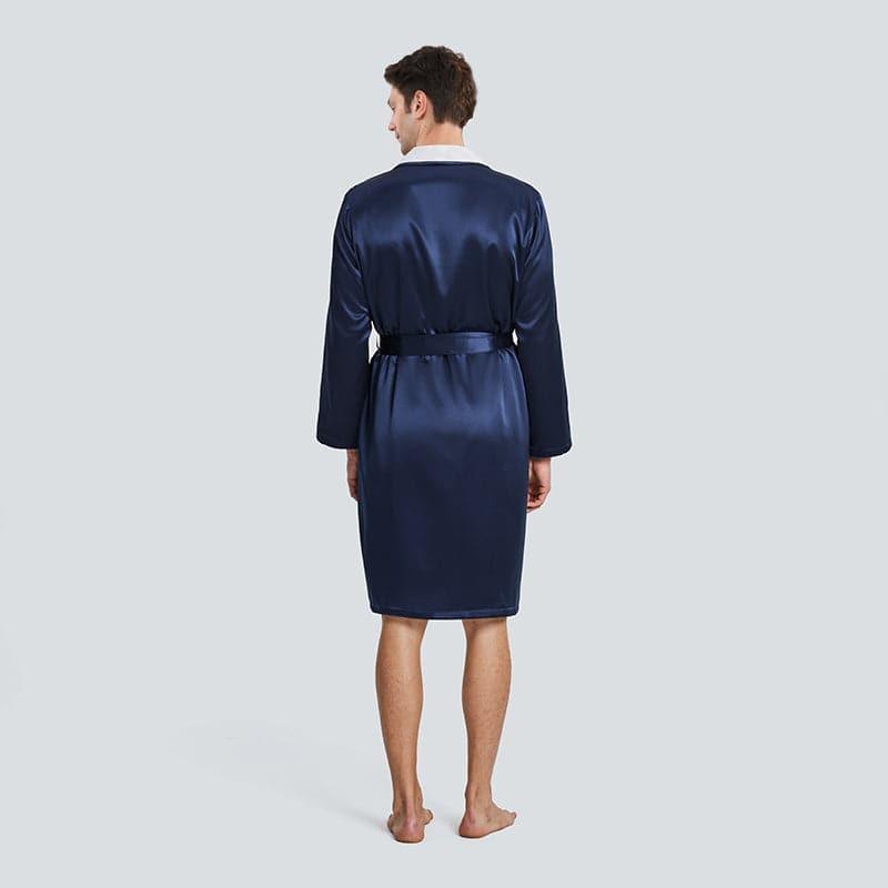Double Side Wear Sleep Robe Men Pajamas, Navy