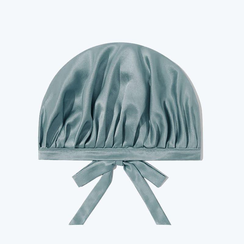 Silk Hair Care Sleep Cap With Bow Knot, Haze Blue