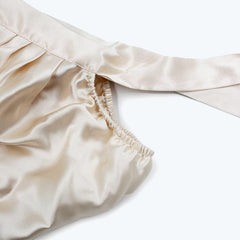 Silk Hair Care Sleep Cap With Bow Knot, Champagne