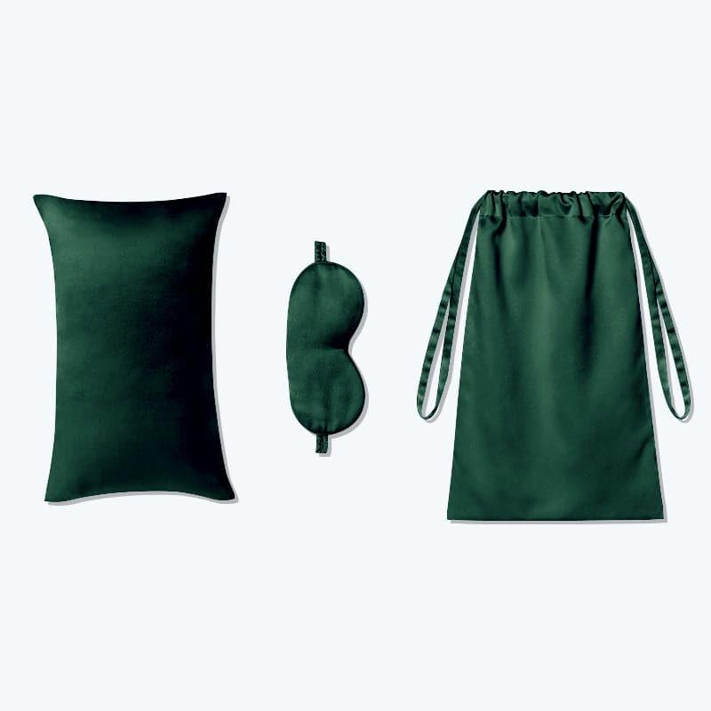 Cushion Eyemask and Storage Bag  3 Pcs Silk Travel Set