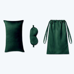 Cushion Eyemask and Storage Bag  3 Pcs Silk Travel Set