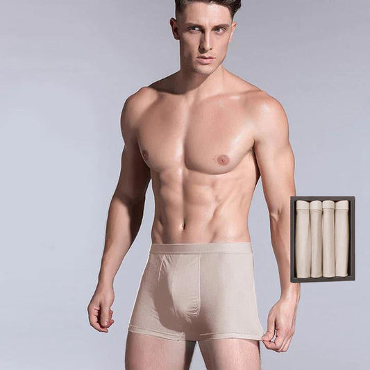 4 Pcs Men's Silk Boxer Briefs Underwear